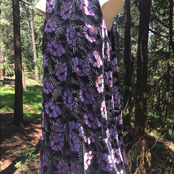 Loft burnt velvet black floral tunic vintage lavender floral shift dressHP 25 - Picture 11 of 16